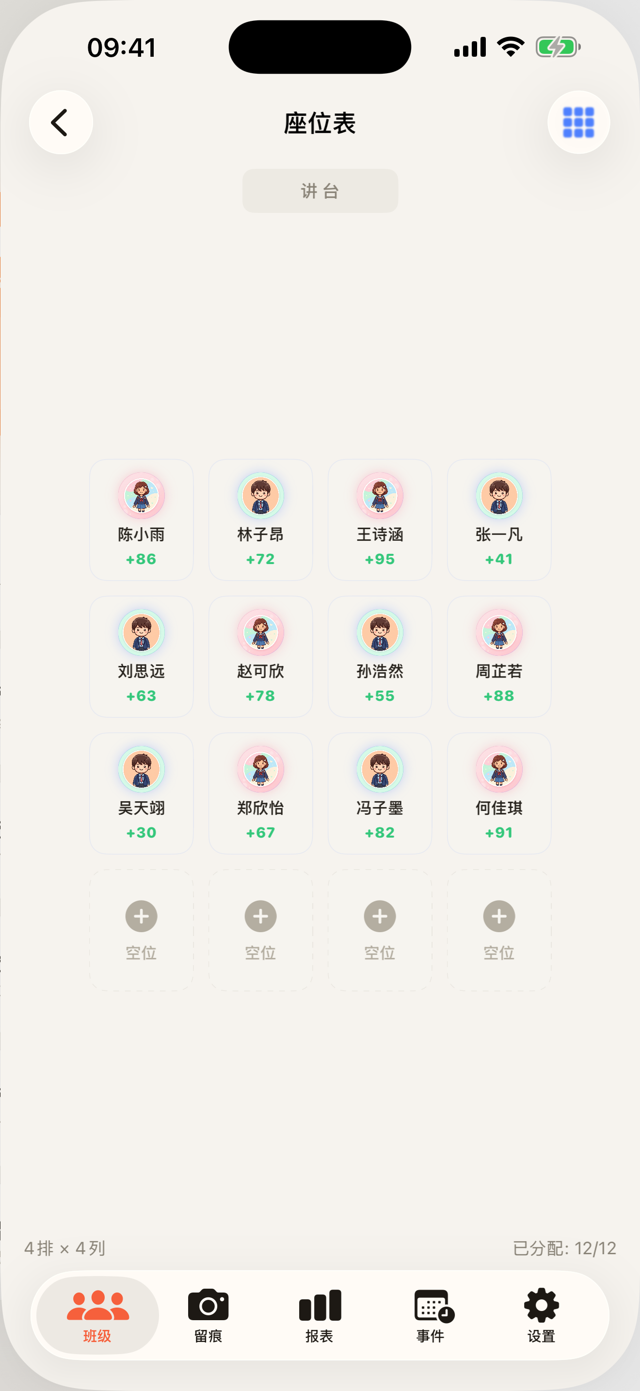座次表